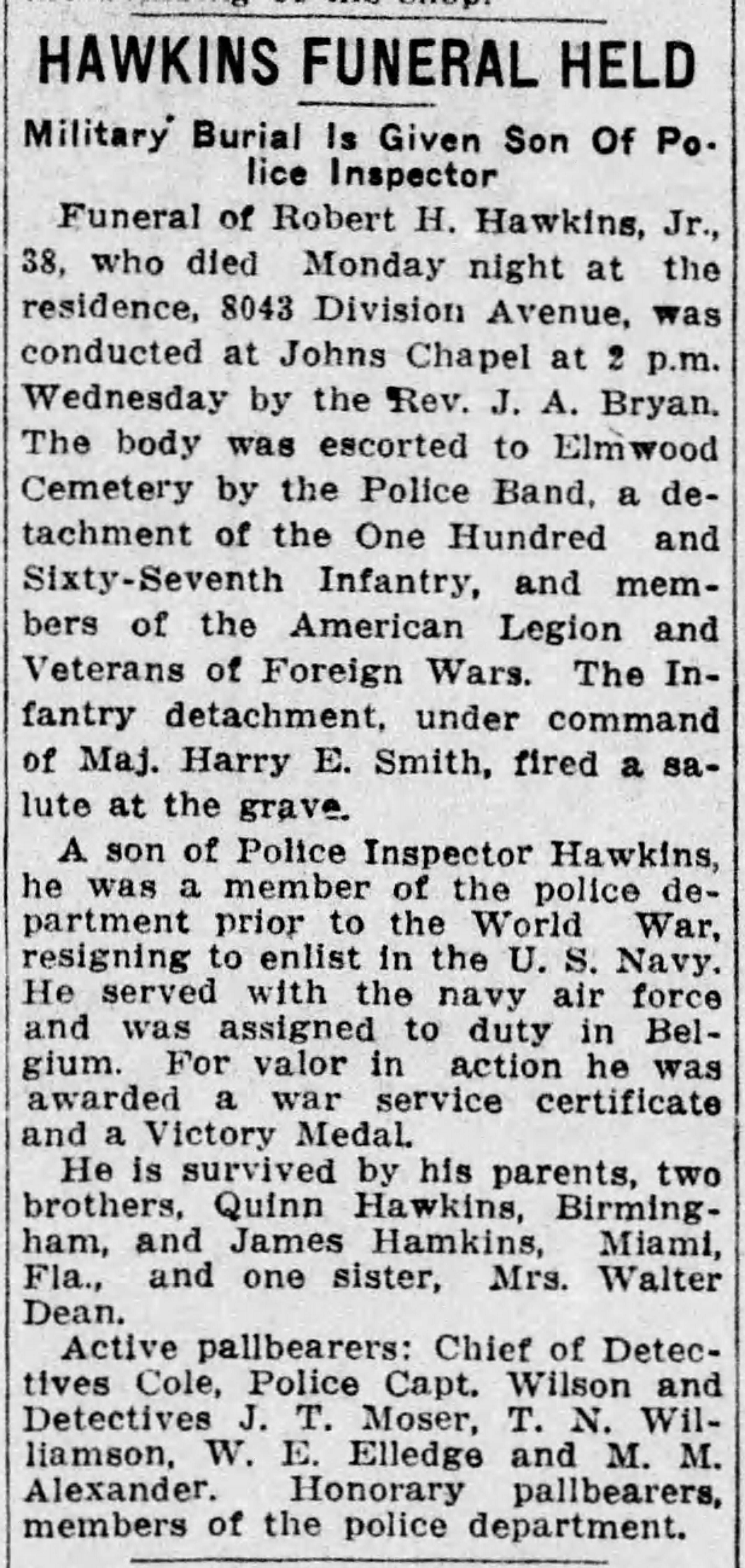 Robert H. Hawkins, Jr. obituary